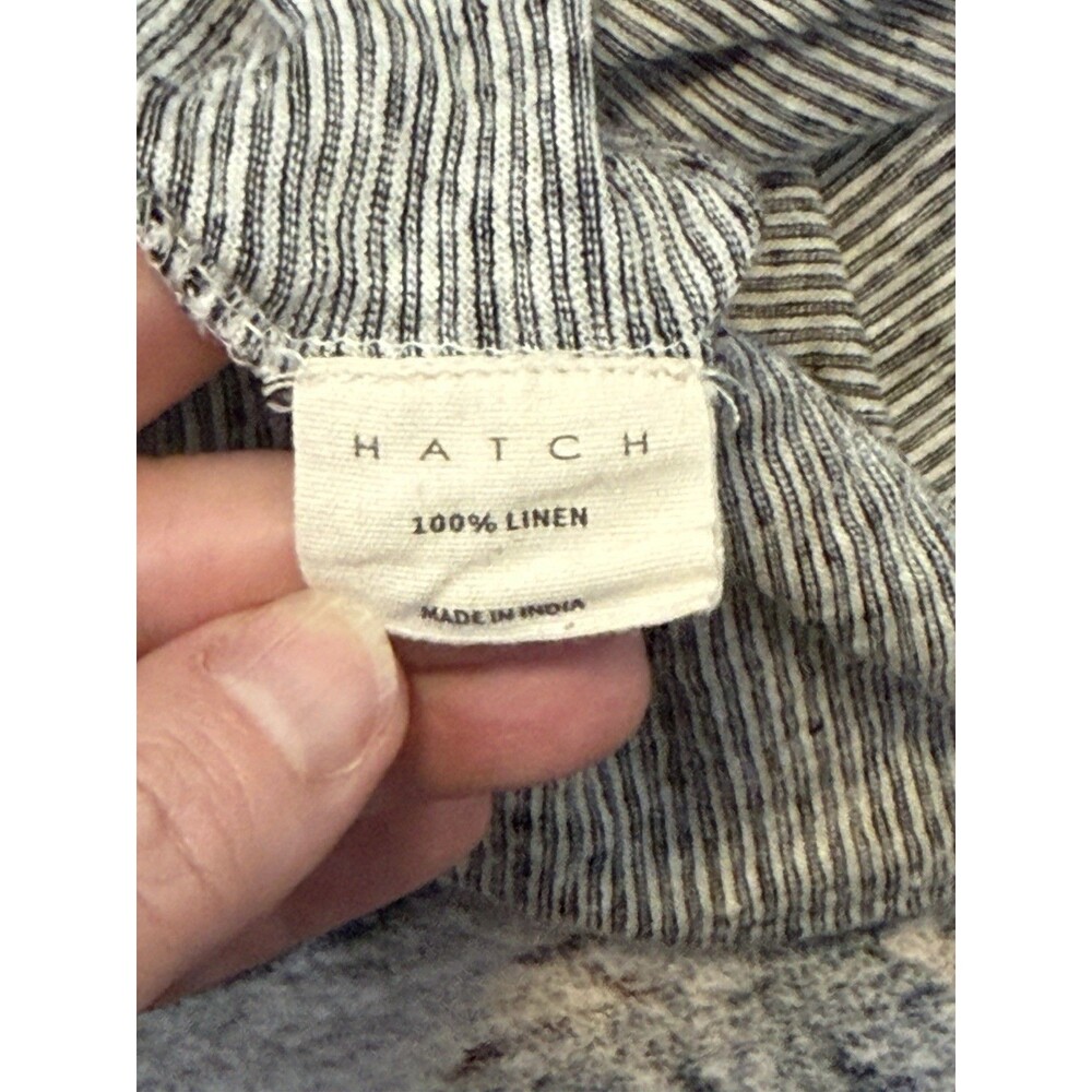 Hatch Morgana Linen Jumpsuit Size 0 XS Microstripe Beach Boho Travel Summer - Picture 5 of 9